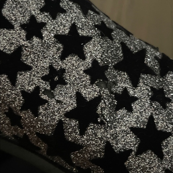 Saint Laurent Black and Silver Star Patterned Ankle Boots